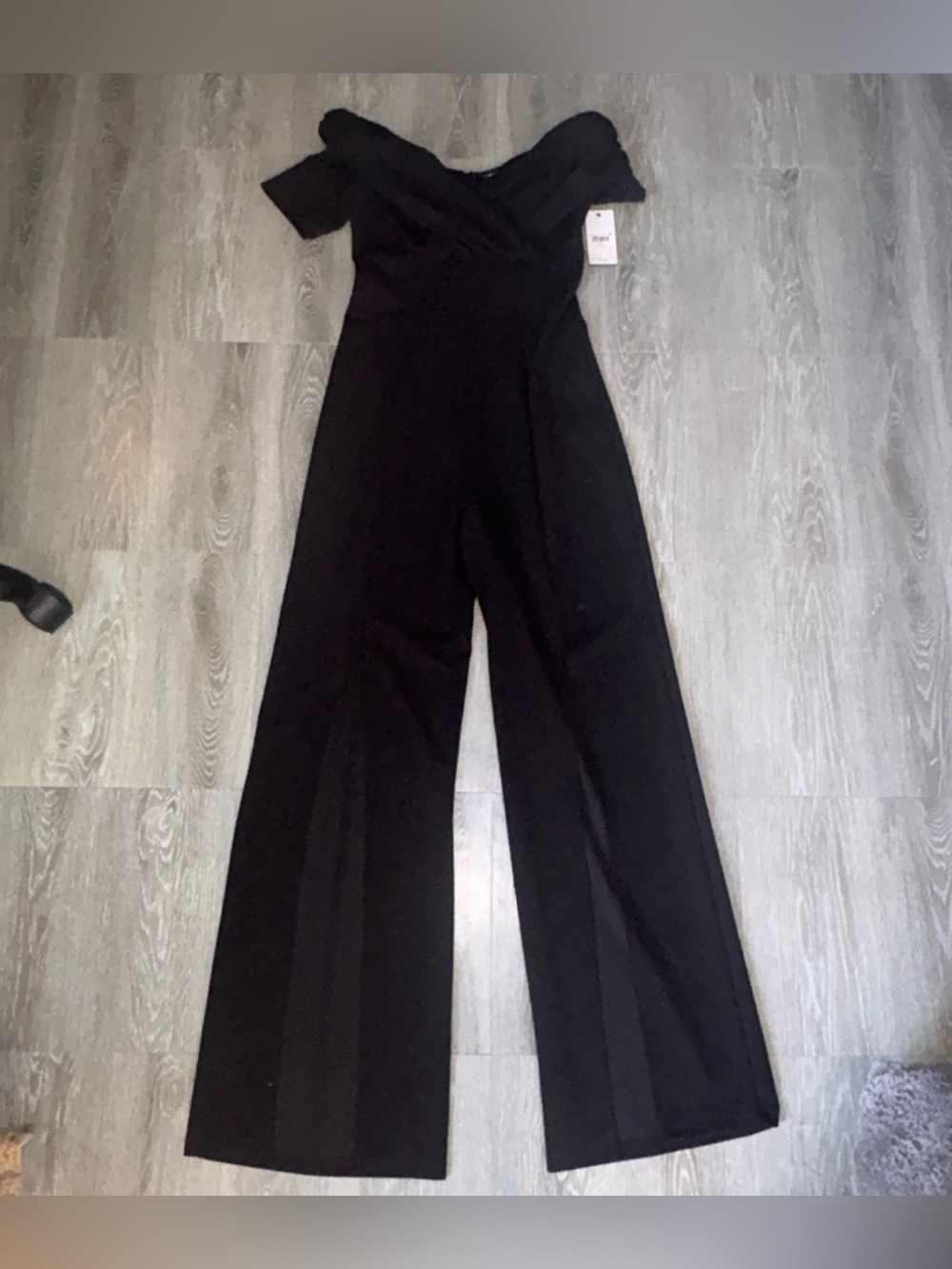 NWT Guess Black Off-Shoulder Wide-Leg Jumpsuit
